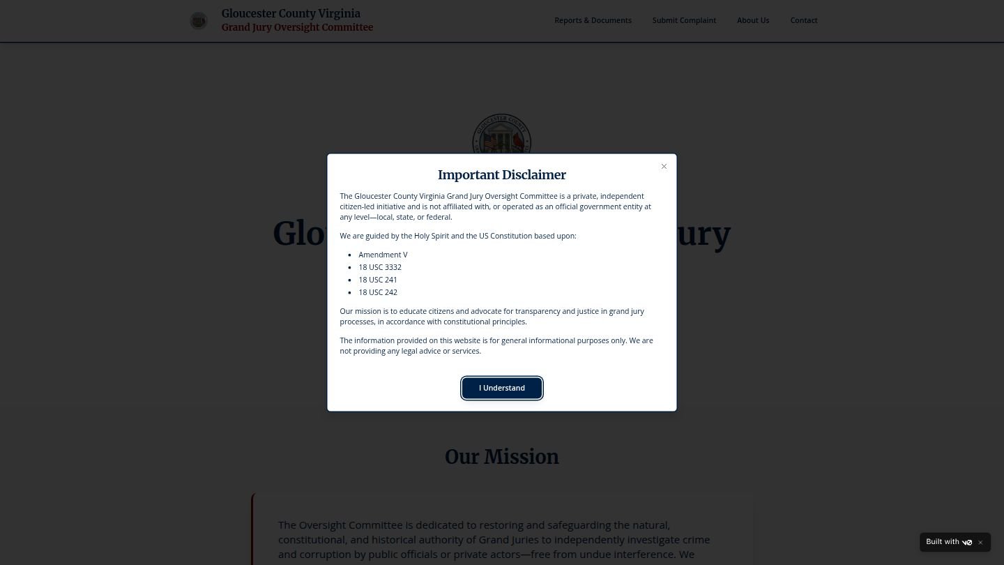 Gloucester County Grand Jury Oversight Committee